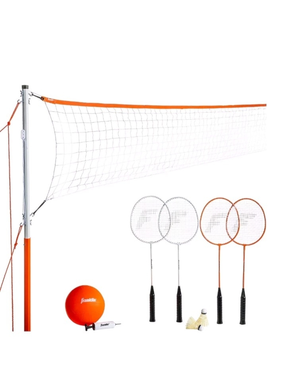 Franklin Sports Badminton Combo Sets - Backyard Beach Volleyball + Badminton Net